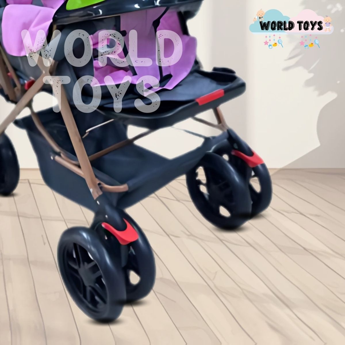 BABY - Coche Cuna con Bolso Pañalero «SHABERT PLUS» Pink