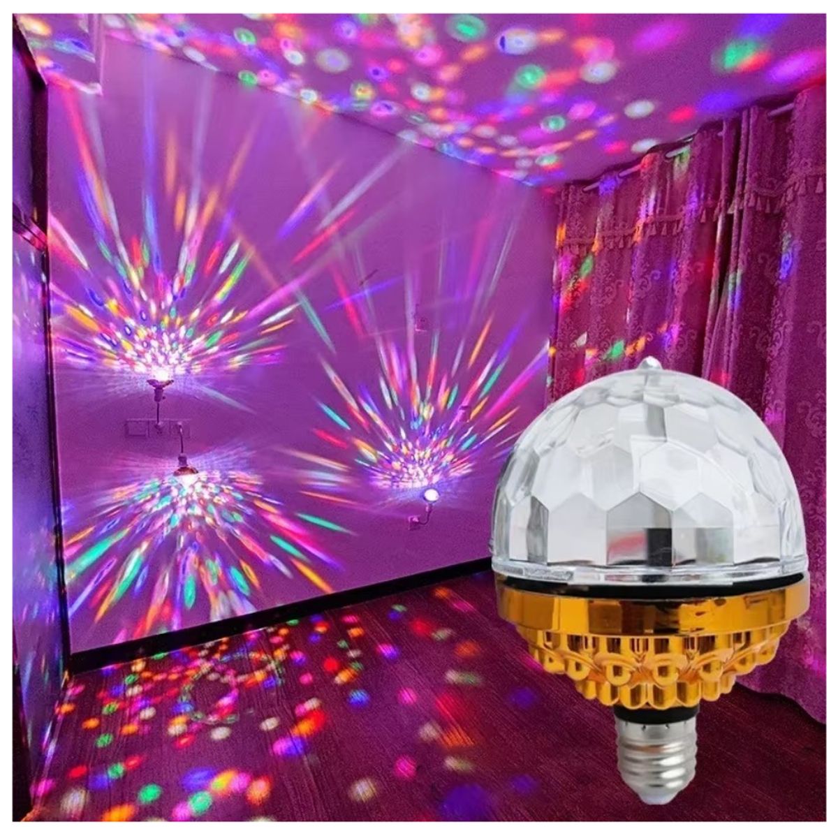 GENERICO - 2 Lámparas Foco Giratorio Led Discoteca Luces Sicodelicas