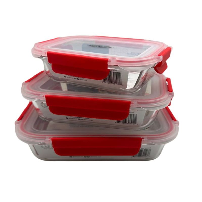 Refractario con tapa de plastico rojo 640ML PRESS | falabella.com