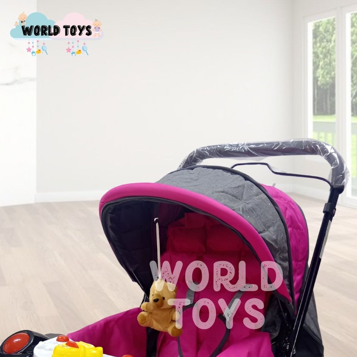 BABY - Coche Cuna con Bolso Pañalero «SHABERT II» Pink