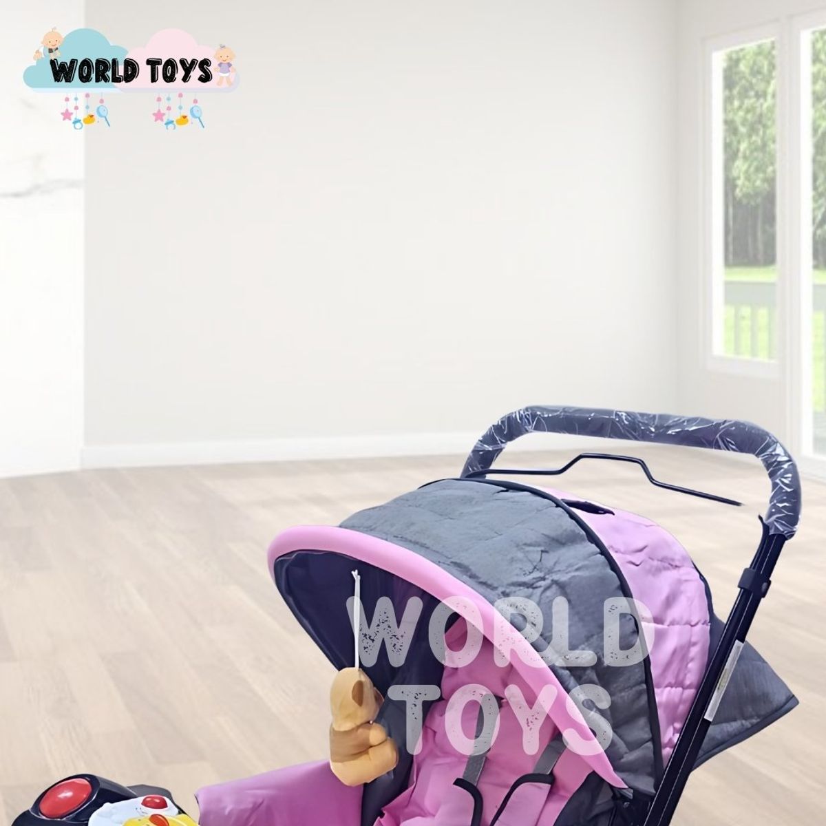 BABY - Coche Cuna con Bolso Pañalero «SHABERT II» Light Pink