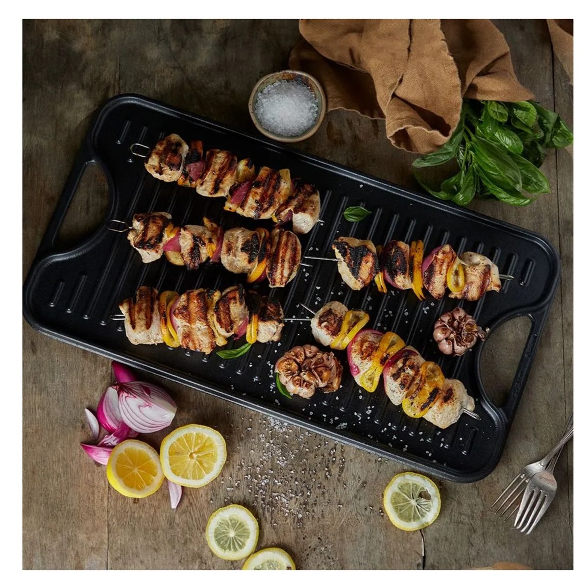 VICTORIA - PLANCHA ASADORA VICTORIA DE HIERRO FUNDIDO REVERSIBLE 47X25 CM