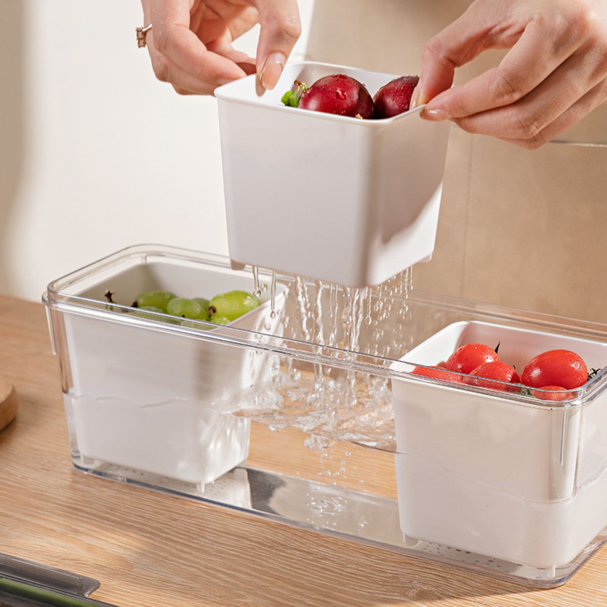 ELMEJORPRECIO - Táper Hermetico con Escurridores Internos para Cocina Refrigerador