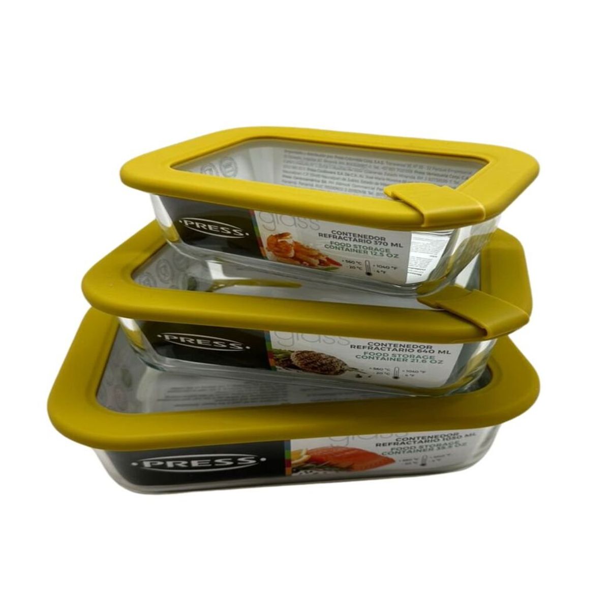 PRESS - Refractario con tapa de vidrio y valvula 640ML