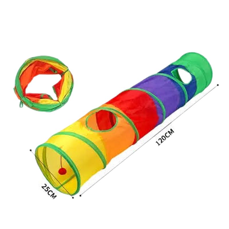 GENERICO - Tunel para mascota Gato Conejo Cuy - Arcoiris