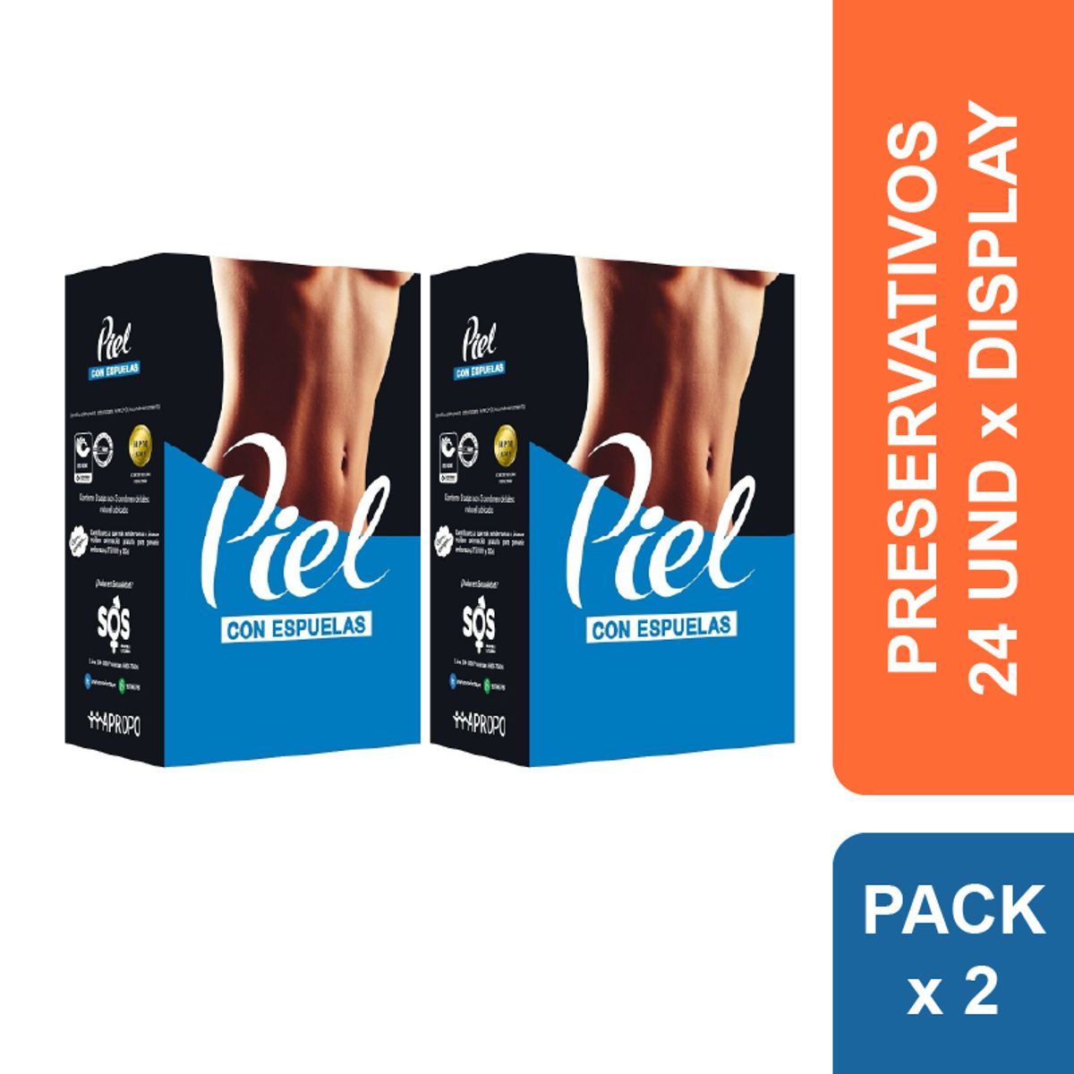 PIEL - Preservativos Piel con Espuelas x 48 und.