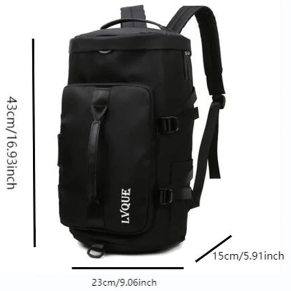 OVOTOUMI - 4 en 1 Mochila Cartera Bolso Juvenil de Mujer Impermeable YSG-Negro