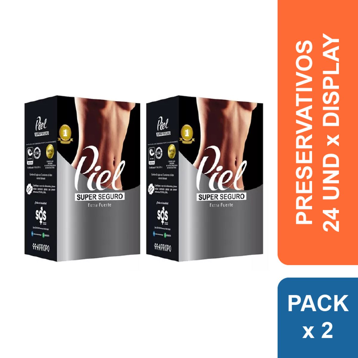 PIEL - Preservativos Piel Super Seguro x 48 und.