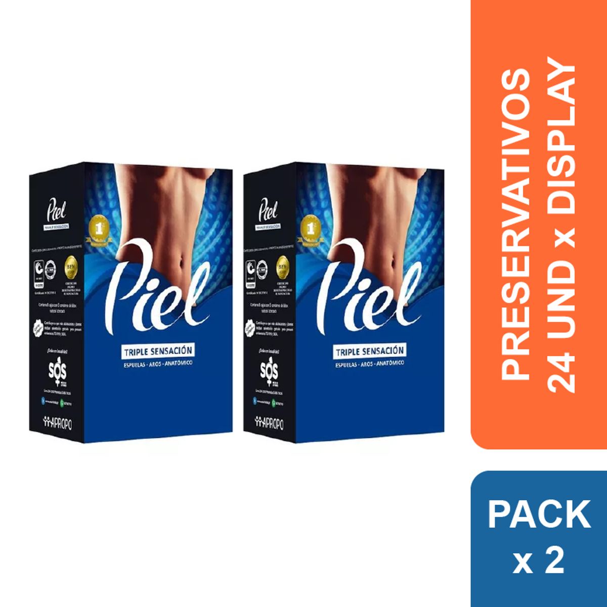 PIEL - Preservativos Piel Triple Sensación x 48 und.