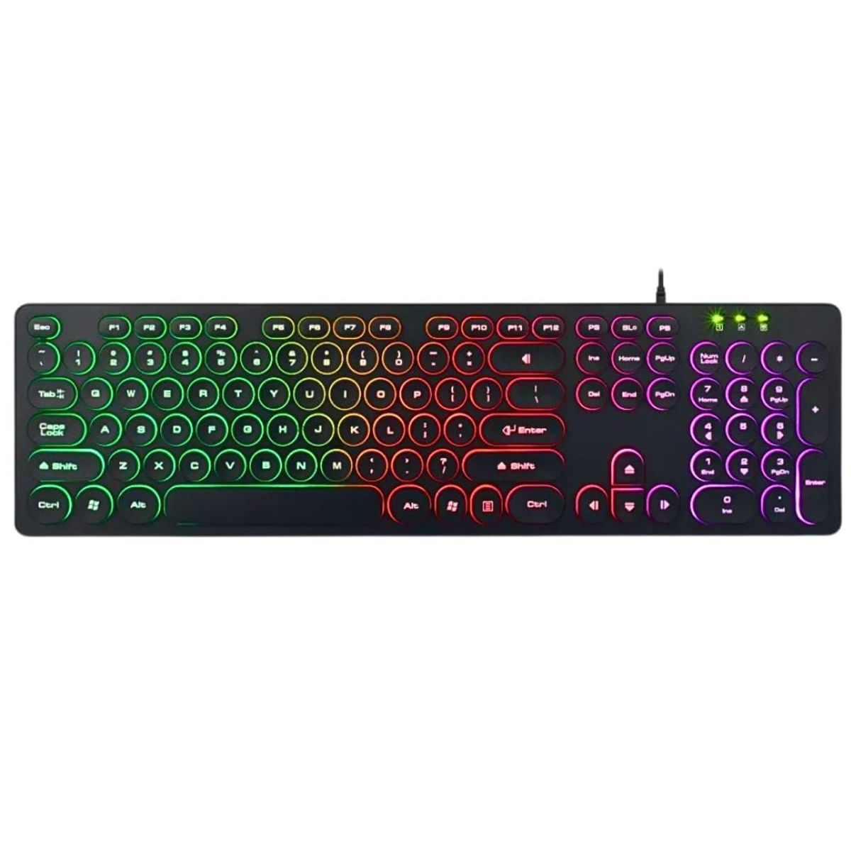 SEISA - Teclado Gamer Retroiluminado con Iluminación Arcoíris SEISA DN-DY02
