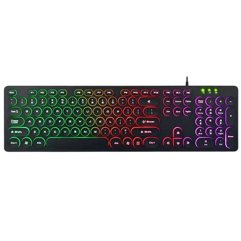 SEISA - Teclado Gamer Retroiluminado con Iluminación Arcoíris SEISA DN-DY02
