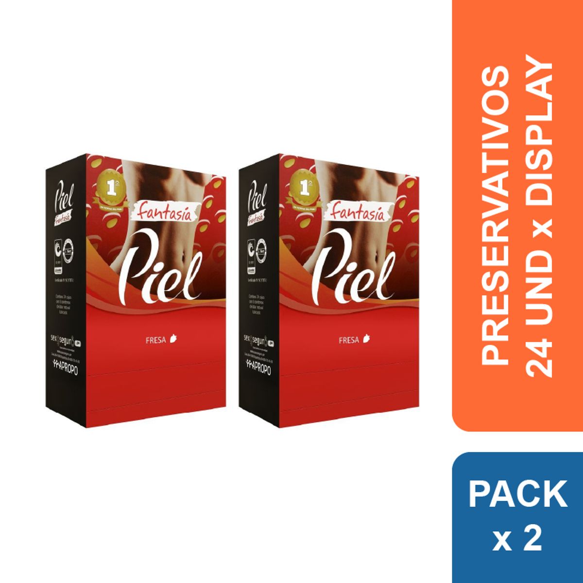 PIEL - Preservativos Piel Fantasía Fresa x 48 und.