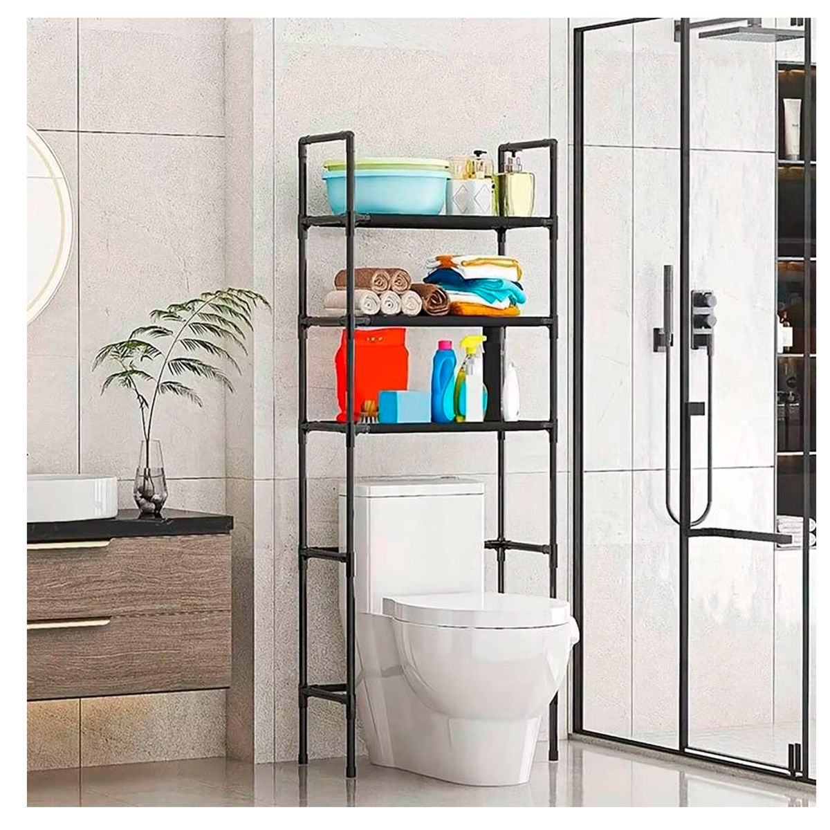 GENERICO - Estante baño 3 Niveles Rack Multiuso Soporte