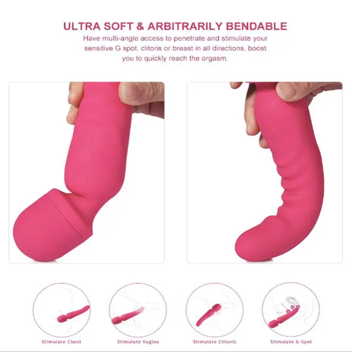 GENERICO - Vibrador de Estimulación y Forma de Dildo en Color Rosado