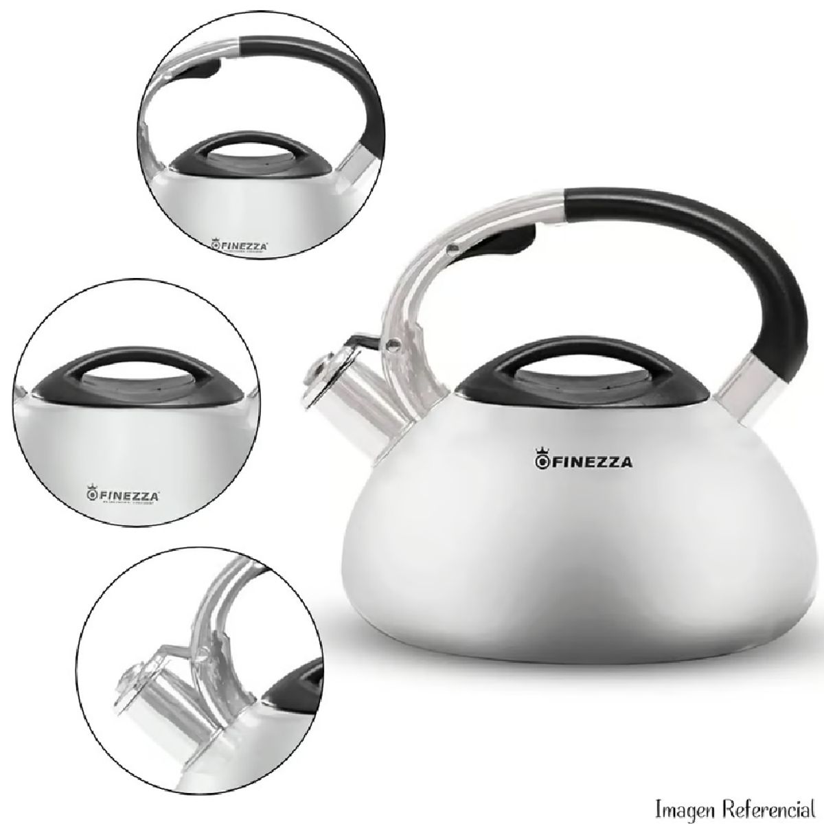 FINEZZA - Tetera Finezza De Acero Inoxidable de 3.0 Lt - FF-T0055-IN