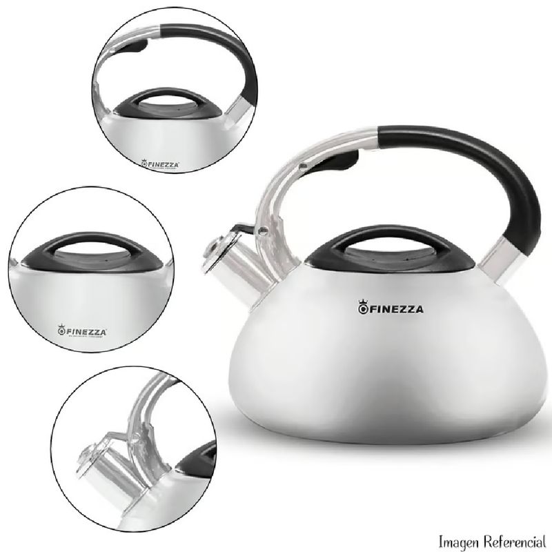 FINEZZA - Tetera Finezza De Acero Inoxidable de 3.0 Lt - FF-T0055-IN