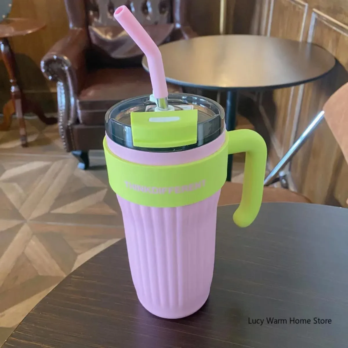 ELMEJORPRECIO - Taza Térmica Portátil de Acero Inoxidable Modelo Think Rosado