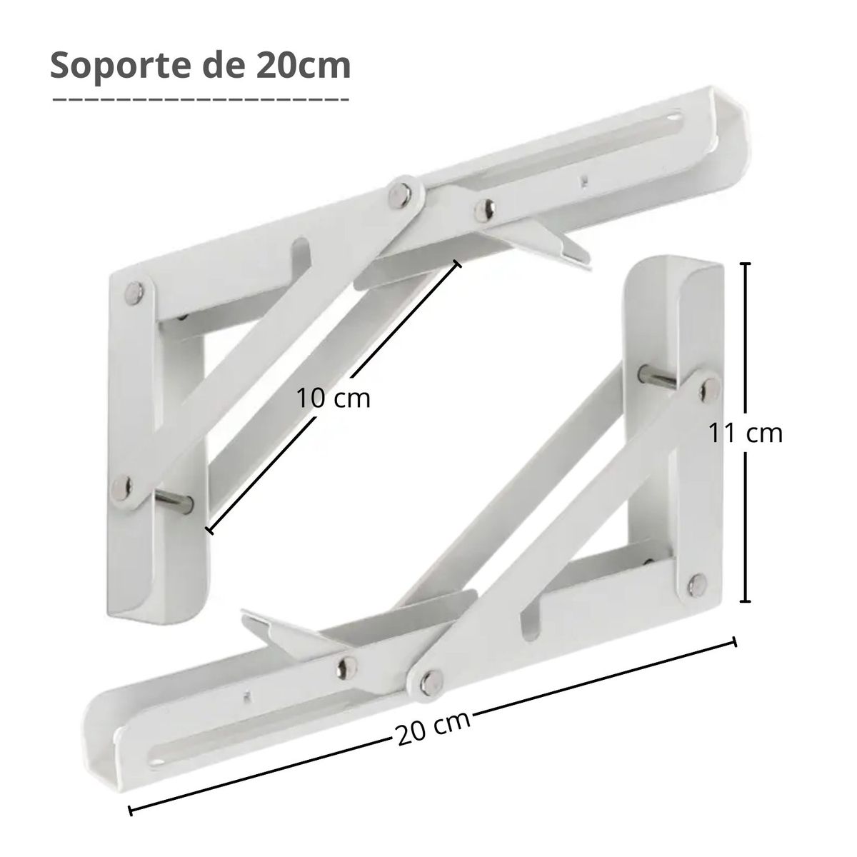 PENTHA - Repisa Soporte Ángulo Plegable Push 20cm Pack X4