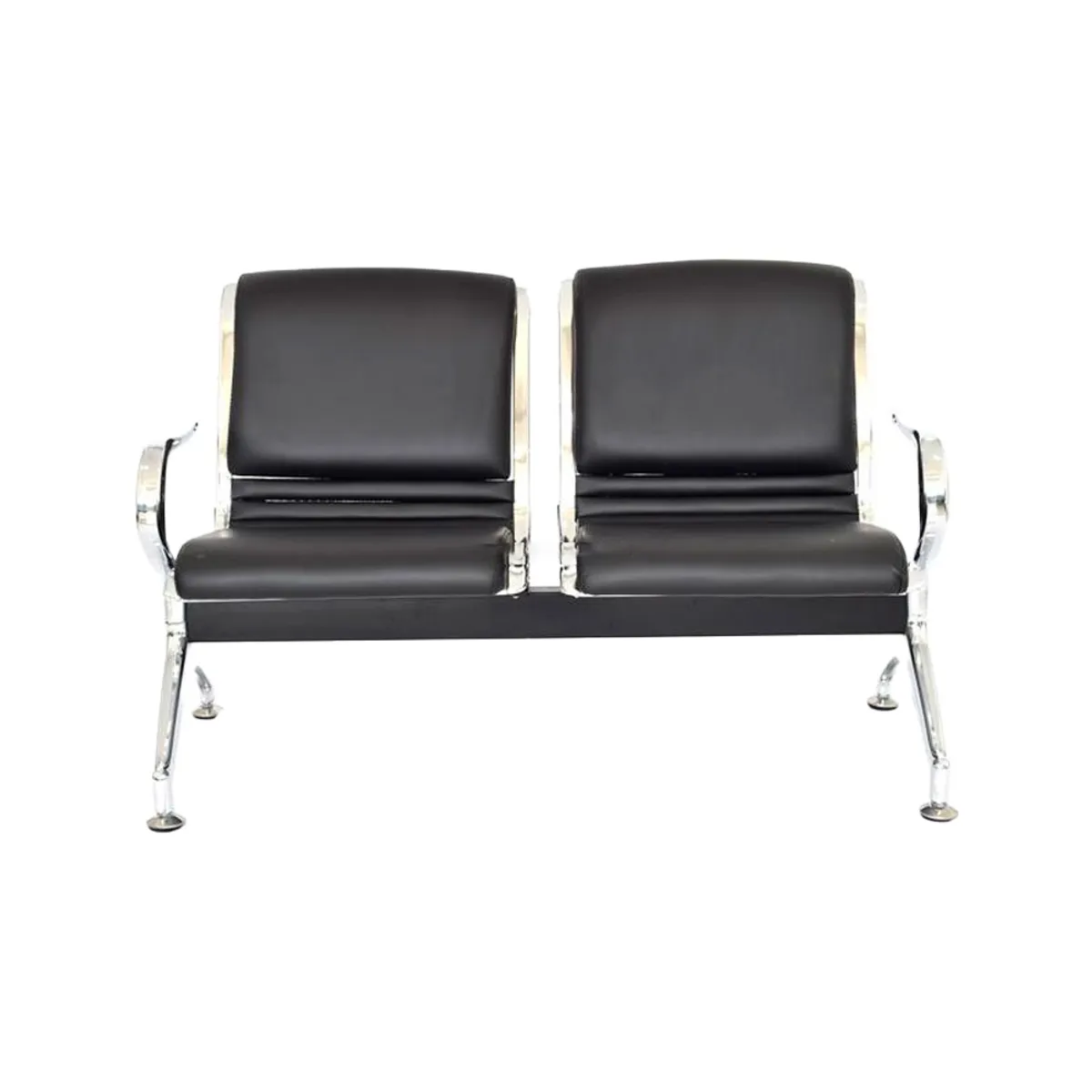 OFIDEAS - Tandem De Espera Aeropuerto Tapizado Negro 2 Asientos Ofideas