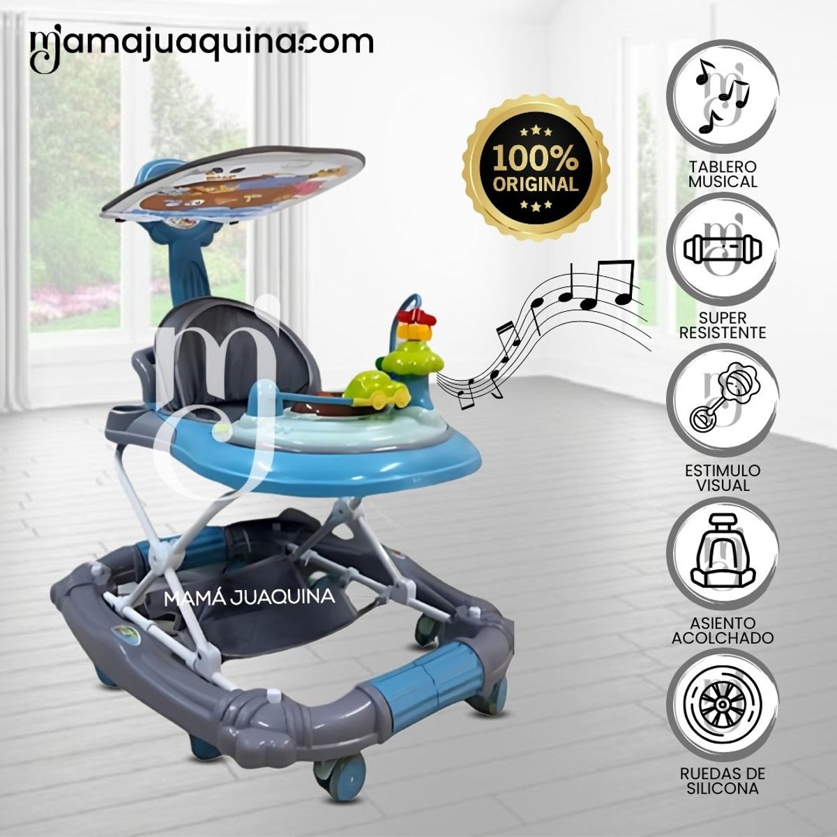 BABY - Andador con Tablero Musical «FIRST WALK» Gray