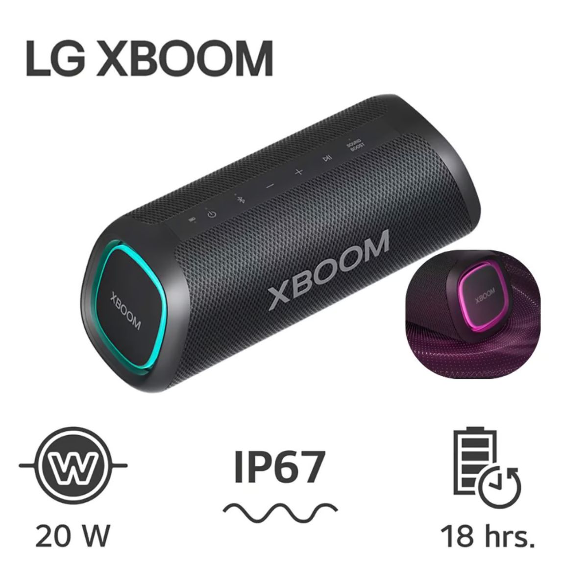 LG - Parlante LG XBOOM Go XG5 20W Bluetooth IP67 Negro