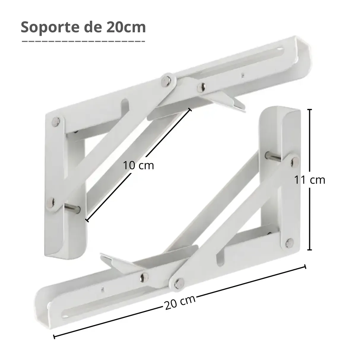 PENTHA - Repisa Soporte Ángulo Plegable Push 20cm Pack X2