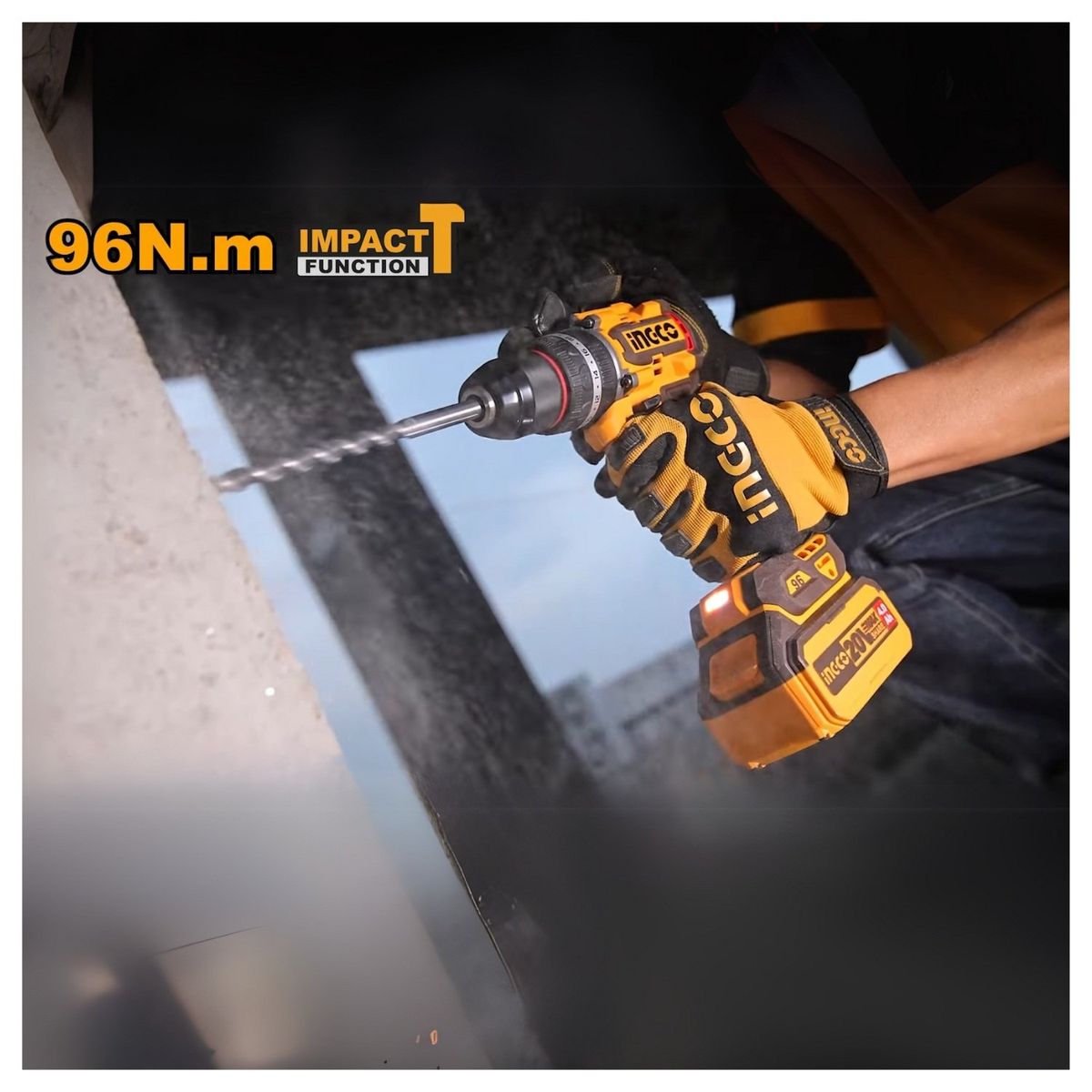 INGCO TOOLS - Taladro Percutor 96Nm Incluye 2 Baterias 4ah y Cargador Ingco