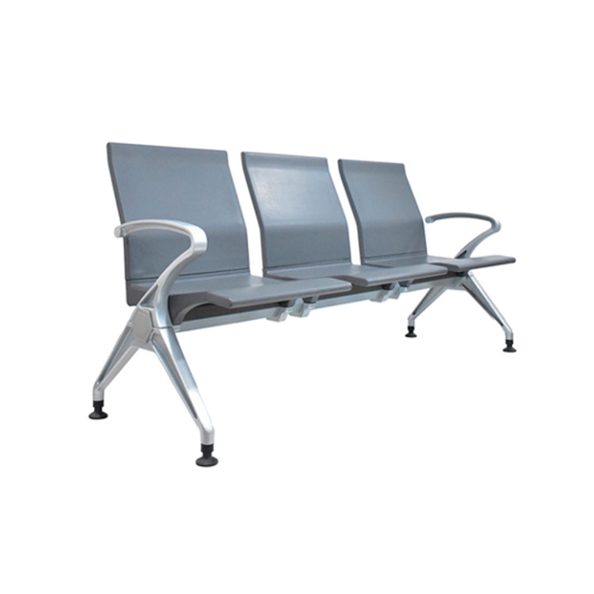 OFIDEAS - Tándem De Espera - Banqueta Zafiro Pu 3 Puestos Gris Ofideas