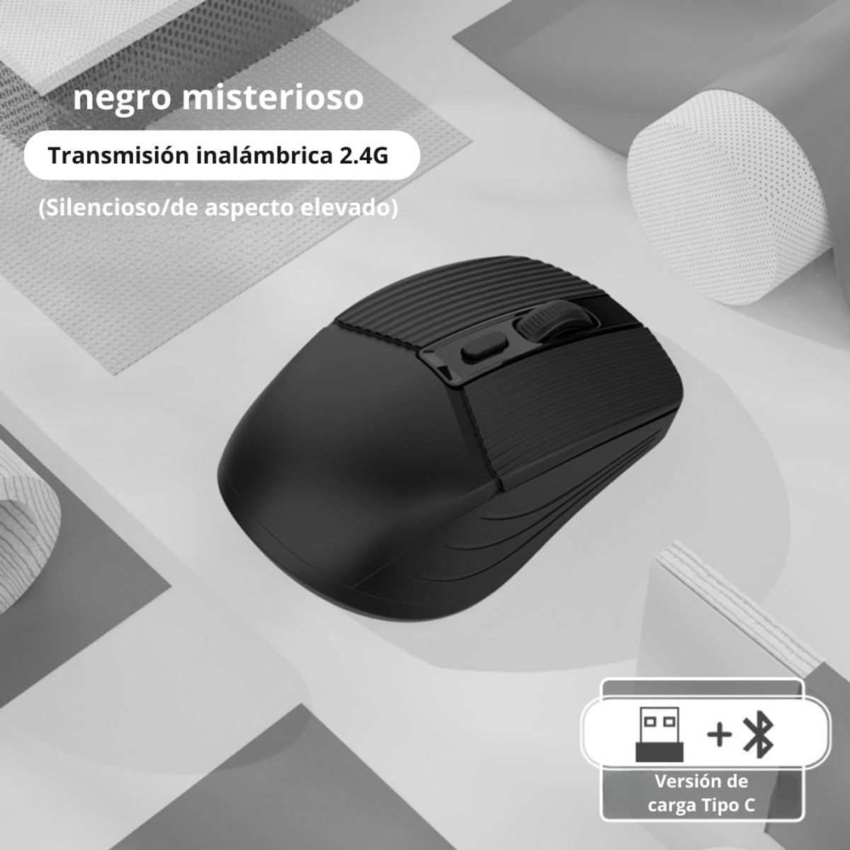 SEISA - Mouse Inalámbrico 2.4 G + Bluetooth Batería Recargable SEISA DN-N616 N