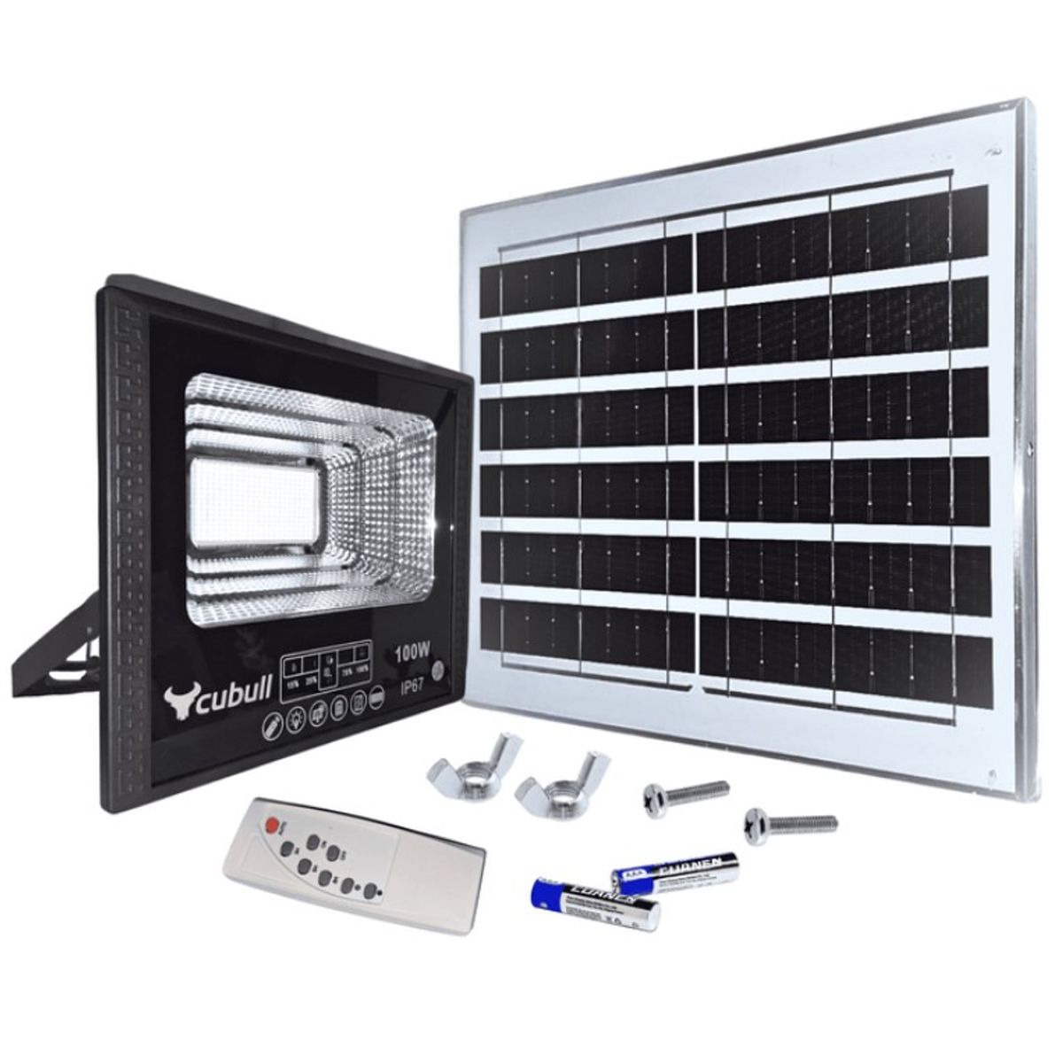 SEISA - Reflector Solar Led 200W - Con Sensor de luz y Autoencendido - Cubull