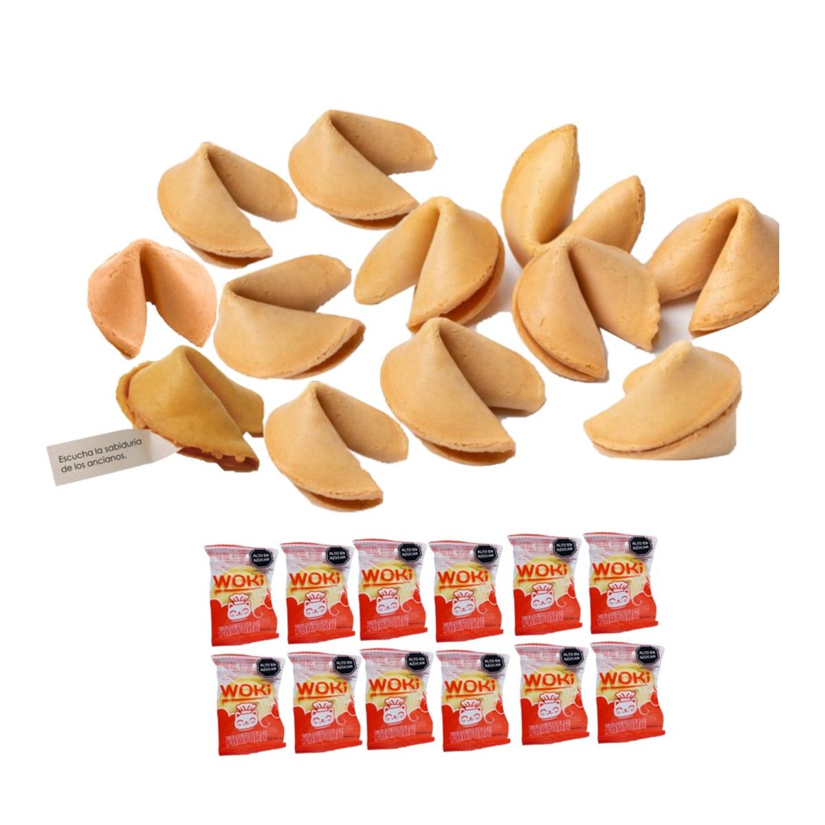 GENERICO - Galleta De La Suerte Obleas con Frases Rojo Pack 12u Woki