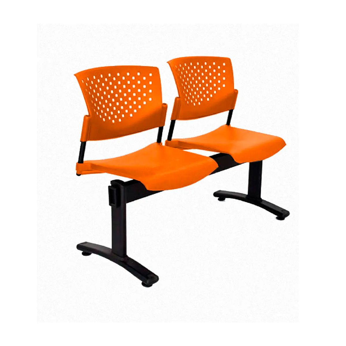 OFIDEAS - Banqueta Butterfly 2 Asientos Naranja Estructura Negro Ofideas