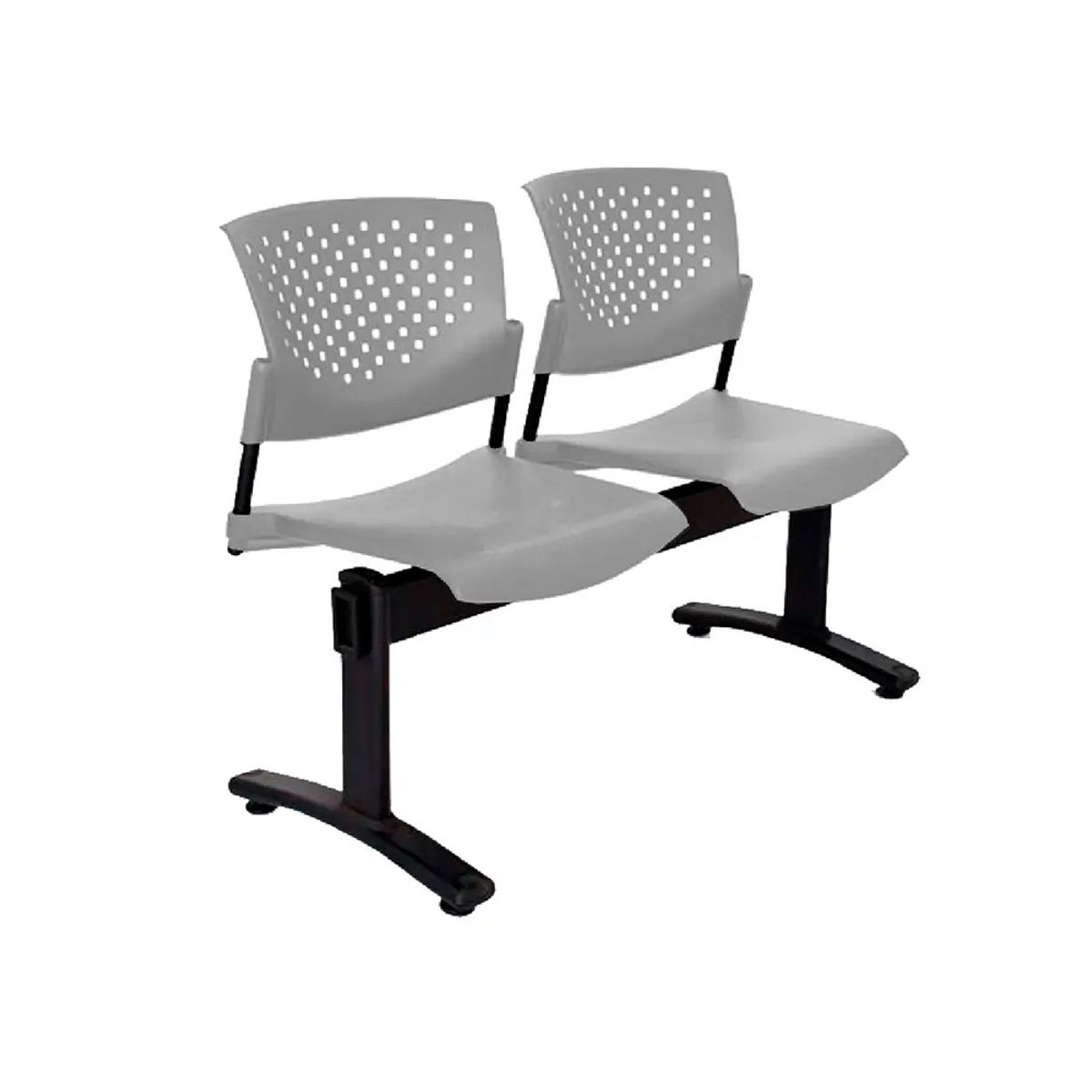 OFIDEAS - Banqueta De Espera Butterfly 2 Asientos Gris Estructura Negro Ofideas