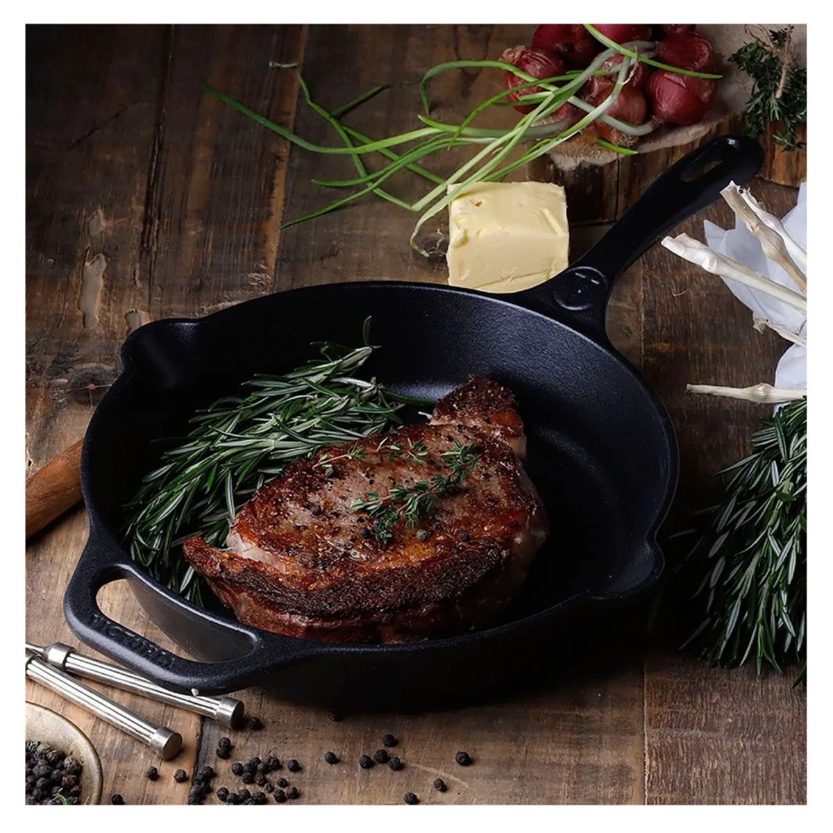 VICTORIA - COMBO SARTÉN VICTORIA DE HIERRO FUNDIDO 25 Y 30 CM ESMALTADO