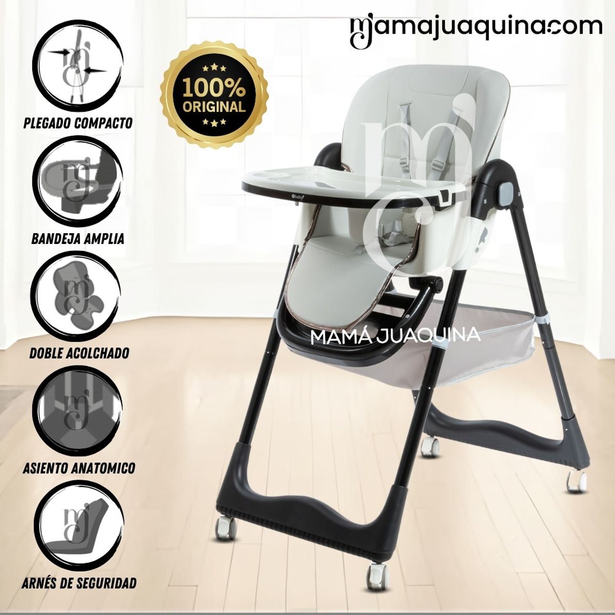 BABY - Silla de Comer Plegable «ALAI» White