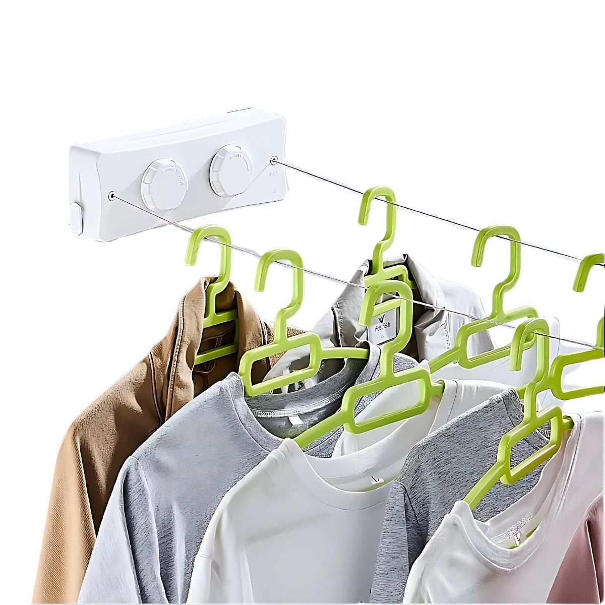 ELMEJORPRECIO - Tendedero Retráctil Doble para Ropa Smart Blanco