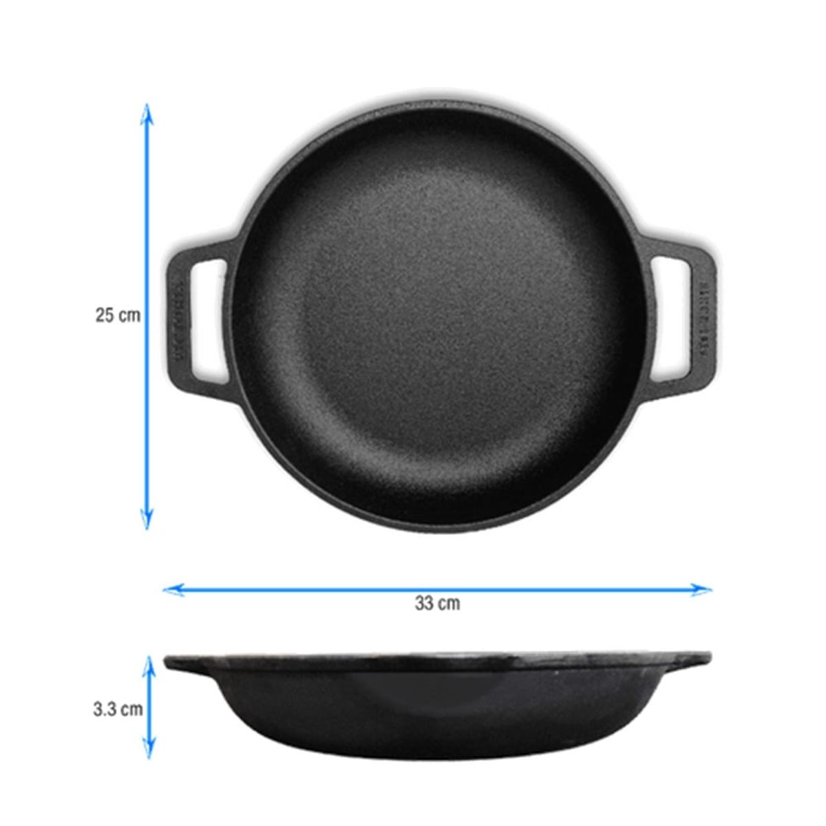 VICTORIA - SARTÉN VICTORIA DE HIERRO FUNDIDO 25 CM LISO CURADO