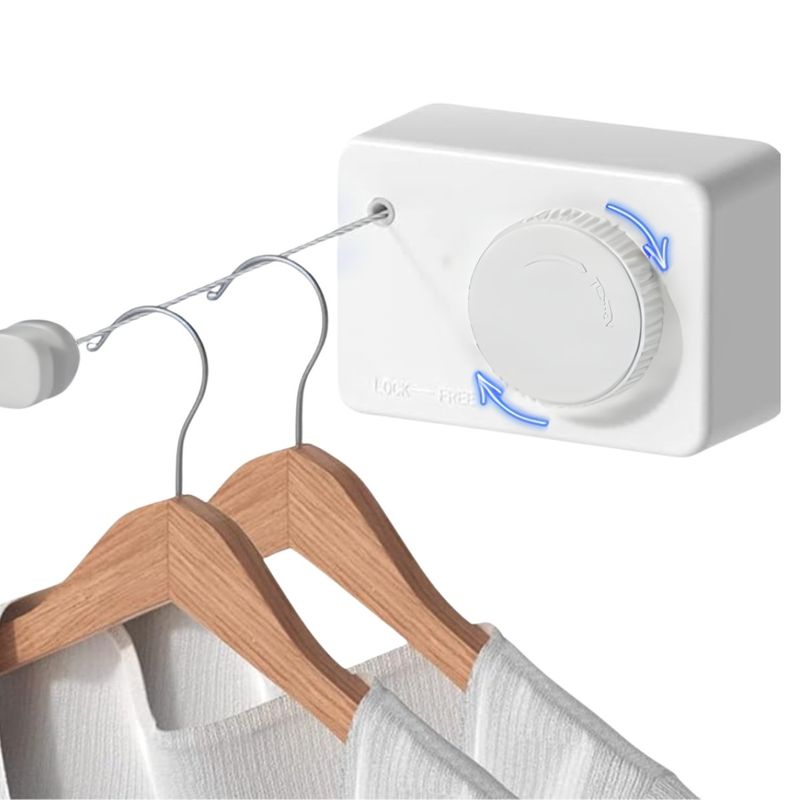 ELMEJORPRECIO - Tendedero de Ropa Retráctil Ajustable Smart Blanco