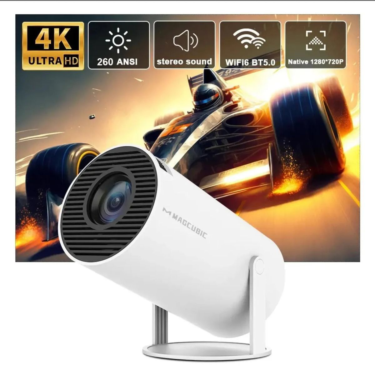 GENERICO - Proyector android 4K Wifi Bluetooth