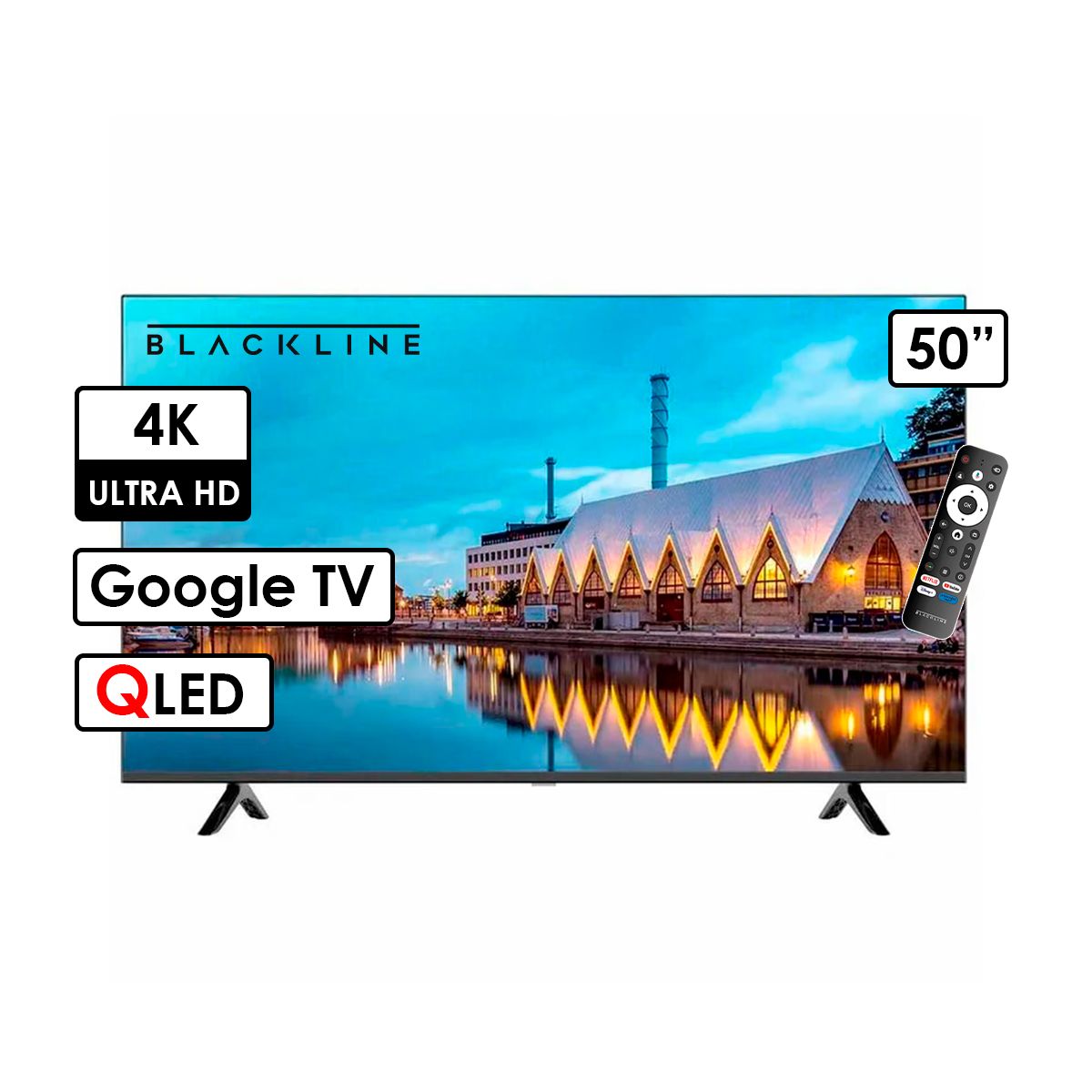 BLACKLINE - Televisor Blackline QLED 50 UHD 4K Smart TV BL-TV50QUQG5F4PE