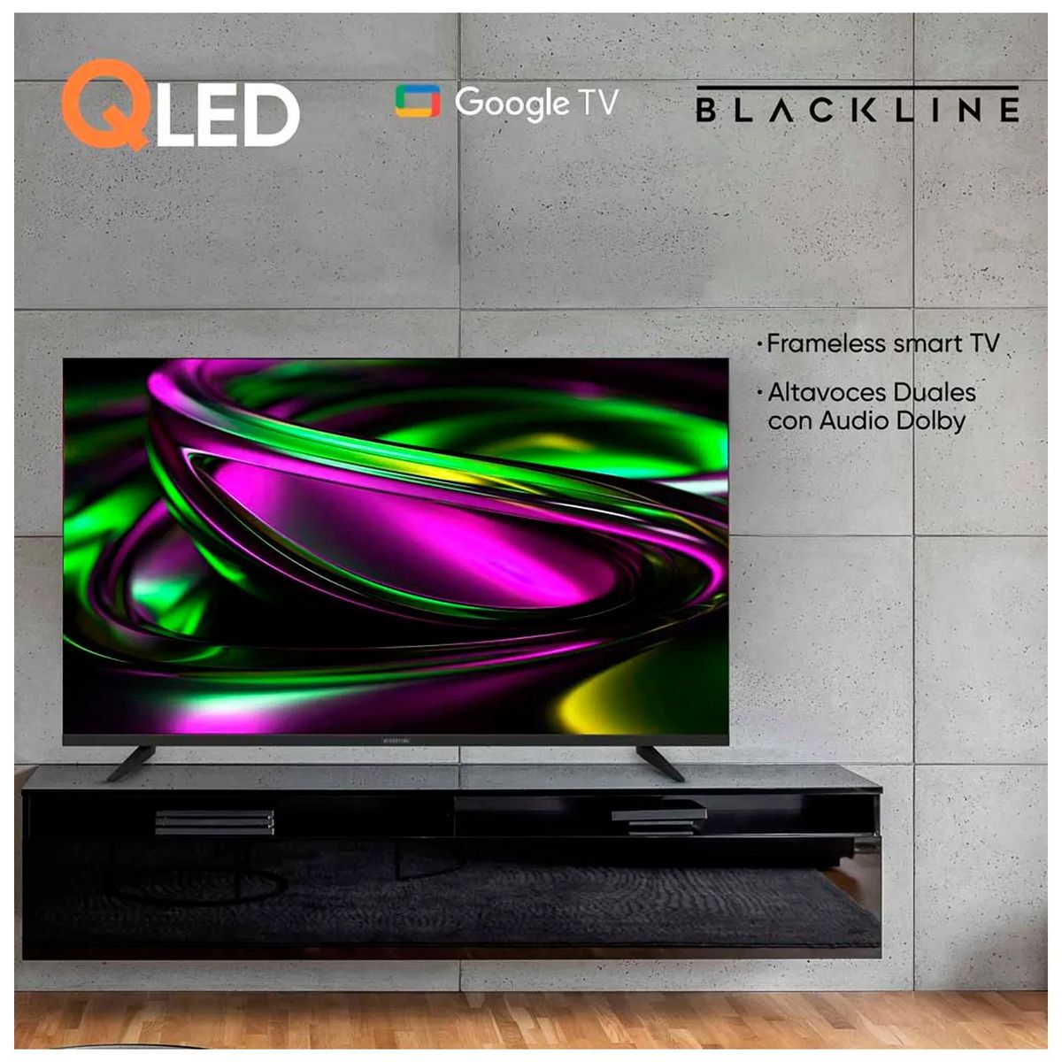 BLACKLINE - Televisor Blackline QLED 50 UHD 4K Smart TV BL-TV50QUQG5F4PE