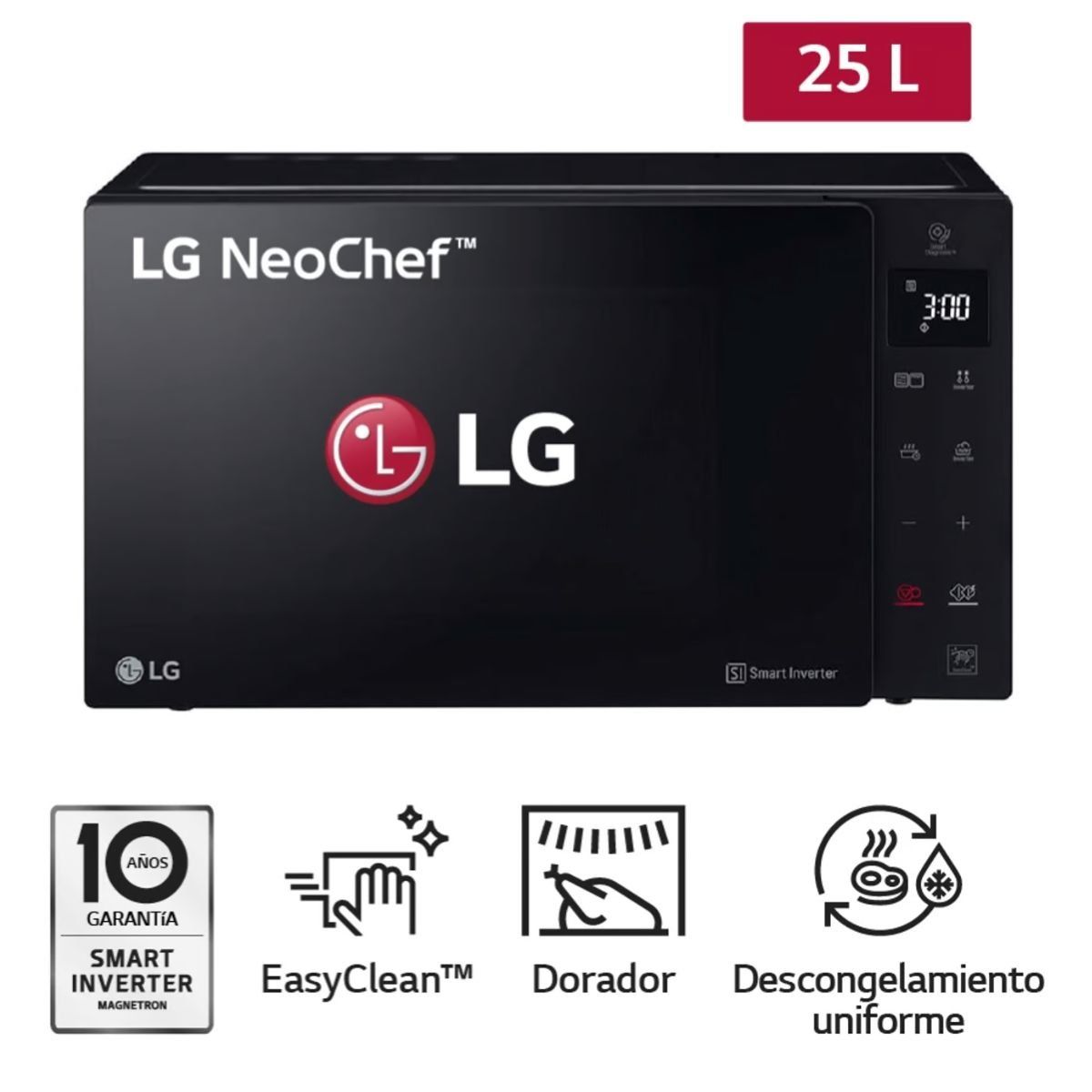 LG - Horno Microondas LG Smart 25Lts con Dorador MH6536GIS