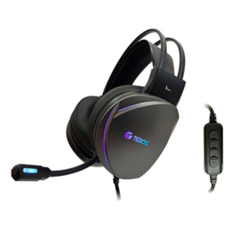 TEROS - Auriculares Gaming TEROS TE-8170N A estéreo 7.1 micrófono USB Negro RGB