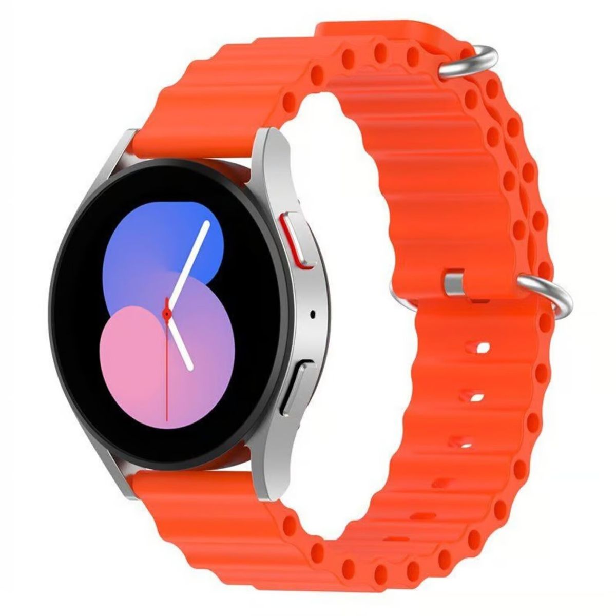 GENERICO - CORREA SILICONA CORRUGADA PARA SMARTWATCH 20MM NARANJA