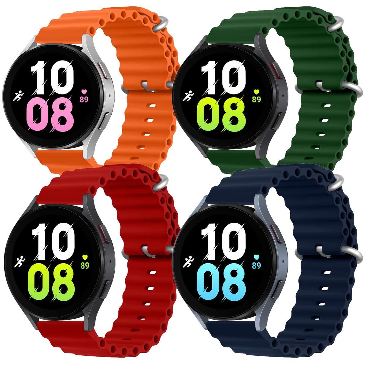 GENERICO - CORREA SILICONA CORRUGADA PARA SMARTWATCH 20MM NARANJA