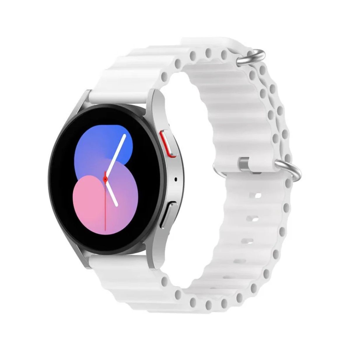 GENERICO - CORREA SILICONA CORRUGADA PARA SMARTWATCH 20MM BLANCA