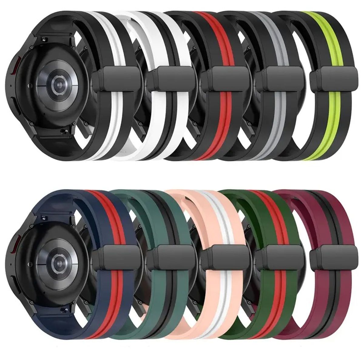 GENERICO - CORREA SILICONA IMANTADA PARA SAMSUNG WATCH 5 PRO (20MM) VERDE