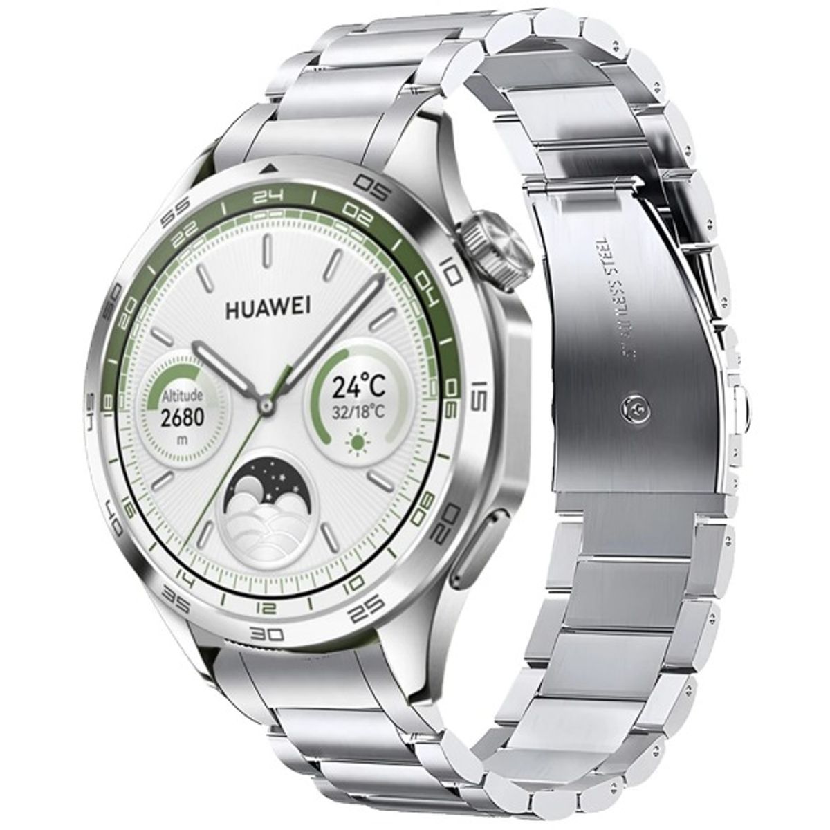 GENERICO - CORREA DE ESLABONES ACERO INOX PARA SMARTWATCH 22MM PLATA