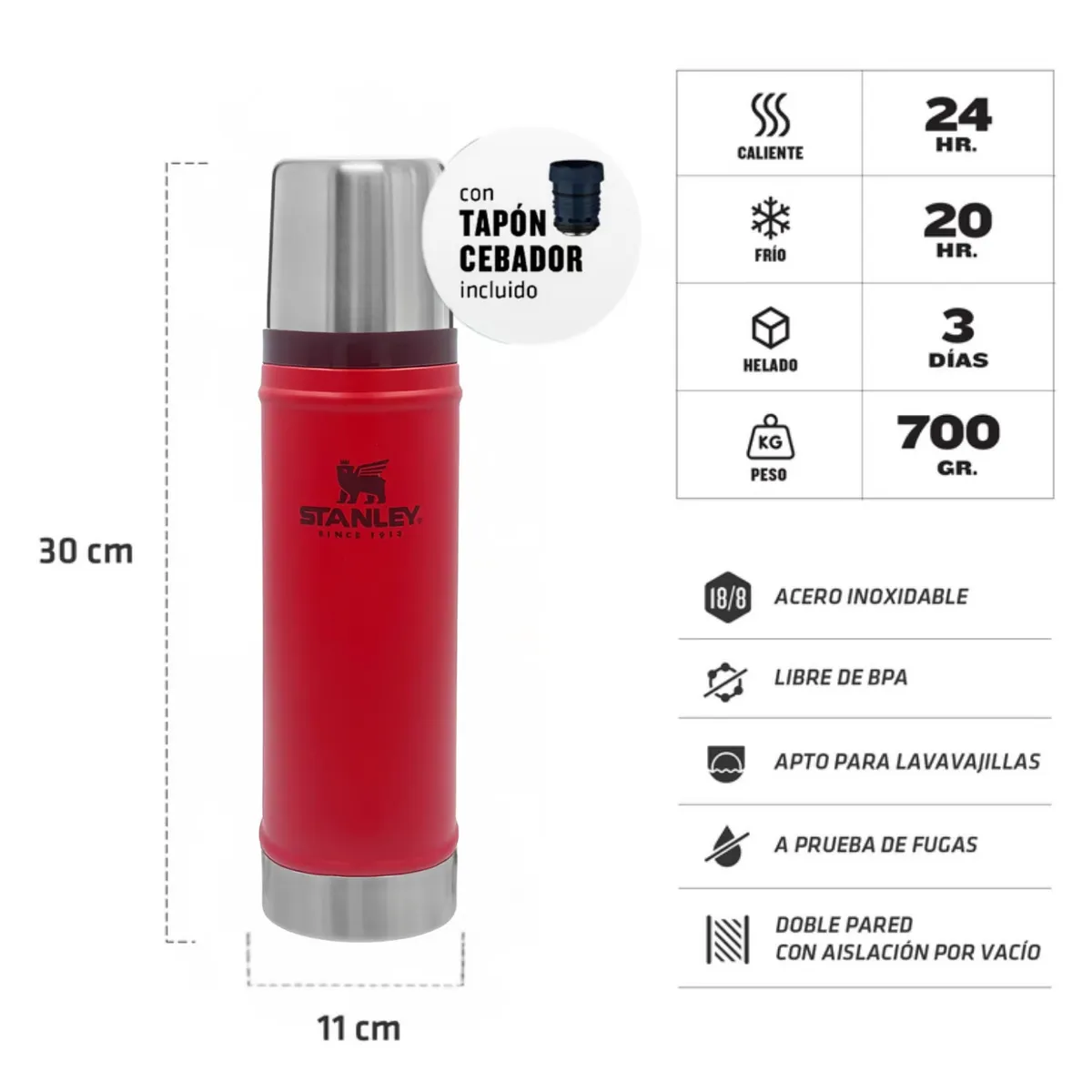 STANLEY - Combo Stanley Termo Classic 591 + Matero 236 Ml Lava