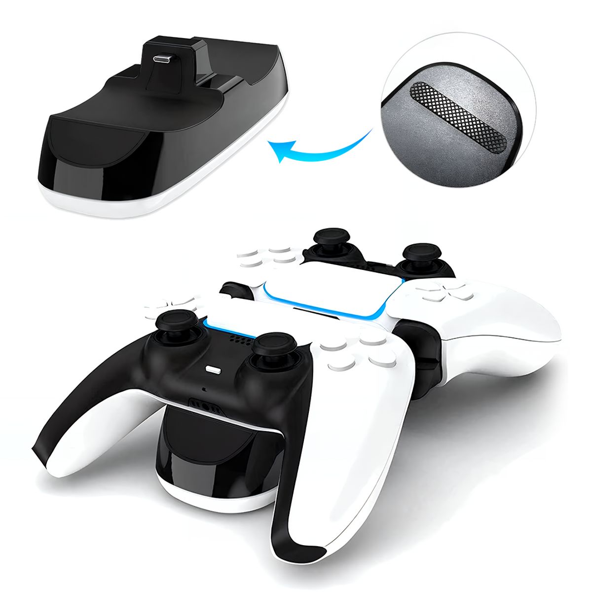 GENERICO - Cargador base Dual Pro Para mando control de Ps5